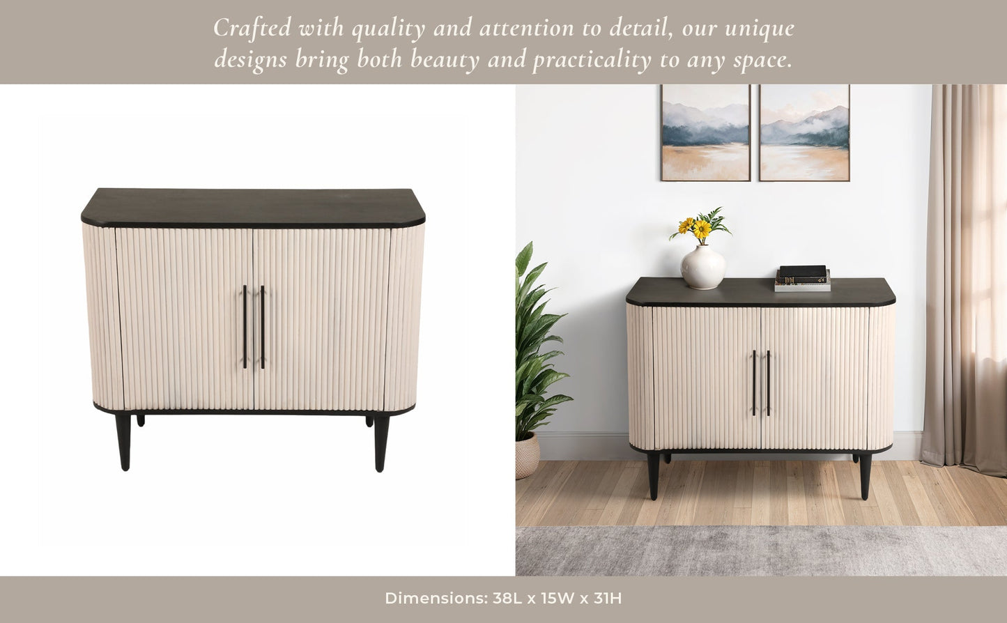 38" LOXLEY GREY WOOD CHEST