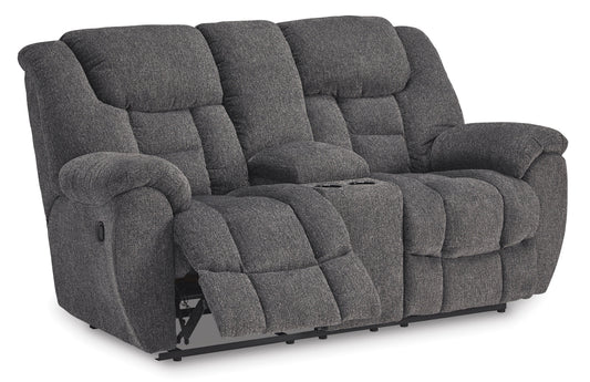 Foreside Reclining Loveseat with Console