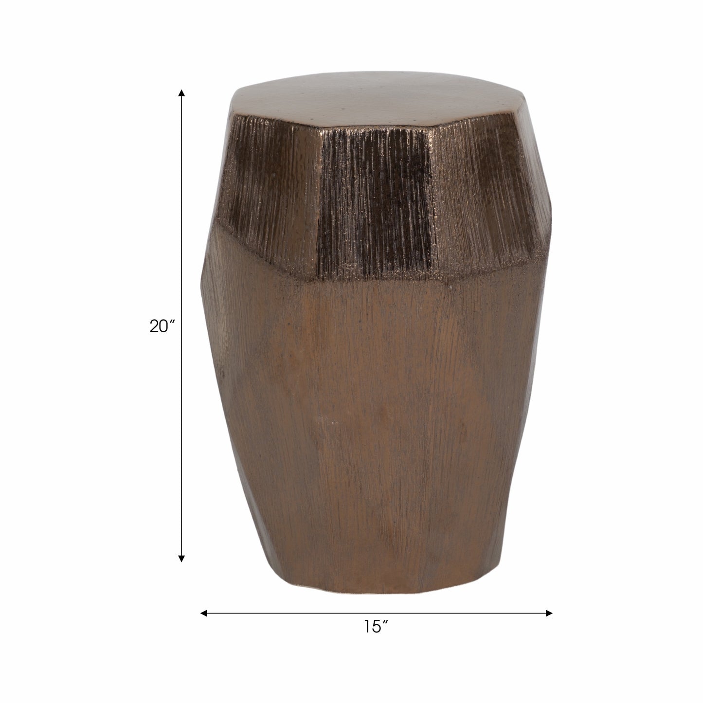 20" Tiziano Ceramic Bronze Garden Stool
