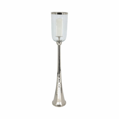 43" Radiant Large Silver Glass Candle Hurricane