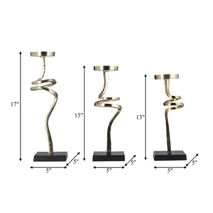 Metal,s/3 13,15,17",abstract Candle Pillar Holder,
