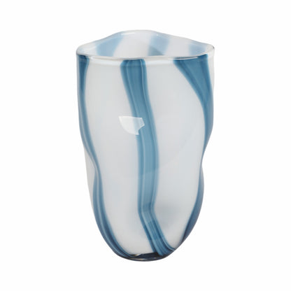 11" Beldan Medium Blue Glass Vase