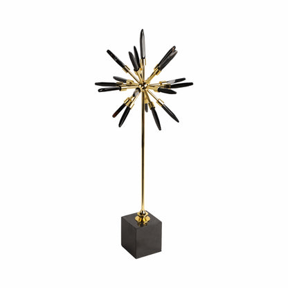 21" Darra Large Black Stone Starburst Statuary