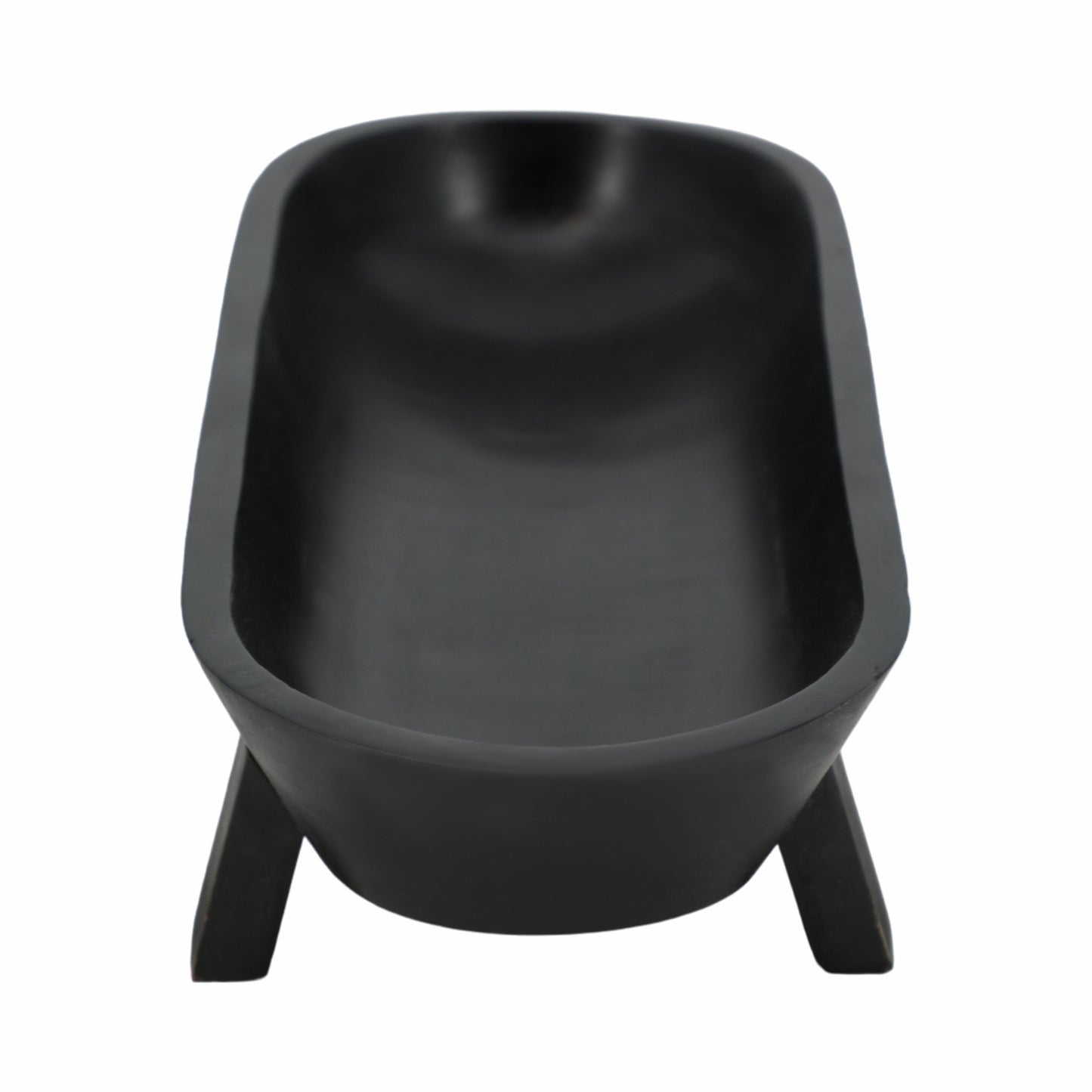 16" Footed Oval Bowl, Black