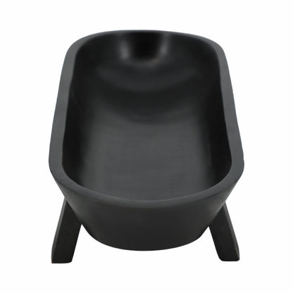 16" Footed Oval Bowl, Black