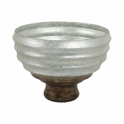12" Glass Pedestal Bowl Ombre Finish, Multi