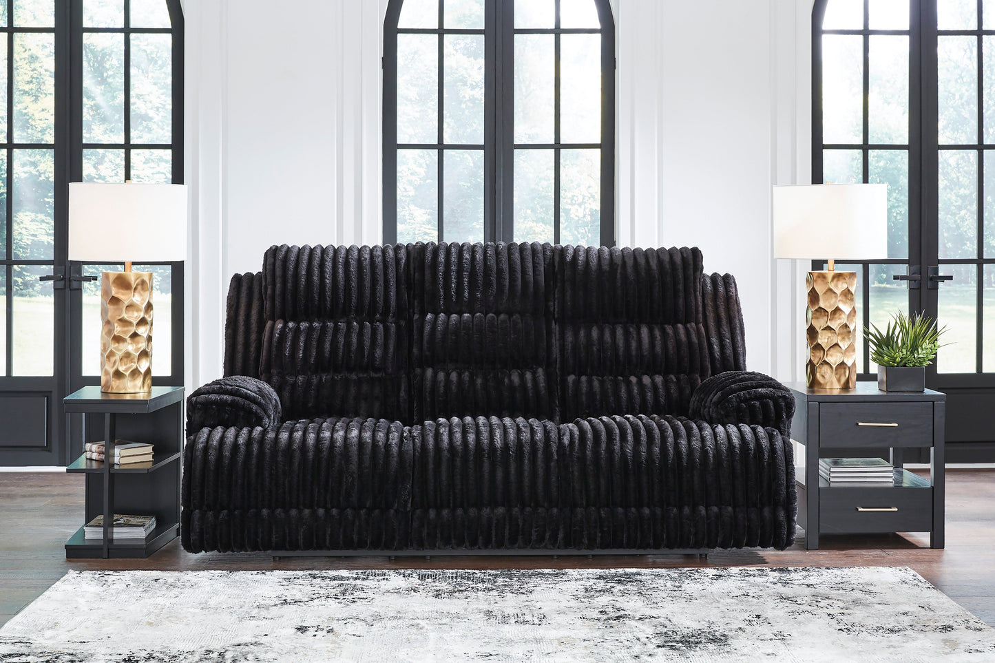 Technique Power Reclining Sofa with Drop Down Table