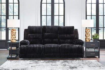 Technique Power Reclining Sofa with Drop Down Table