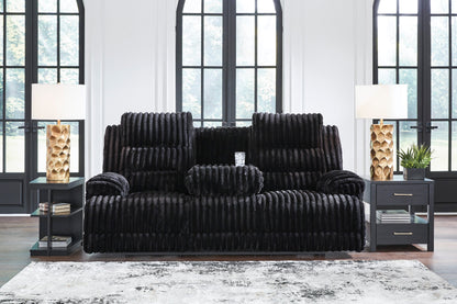 Technique Power Reclining Sofa with Drop Down Table