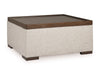 Ashley Homestore | Reinforce  OTTOMAN WITH WOOD TOP