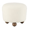 Round Ottoman W/ Ball Feet, Beige