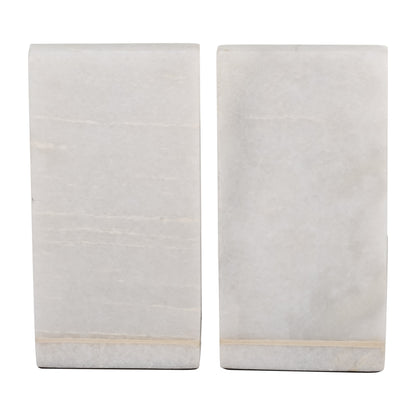 17779 |MARBLE,S/2 6"H,ROUNDED BOOKENDS,BLACK/WHITE