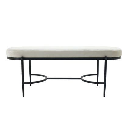 48" KINROSS CREAM VELVET BENCH
