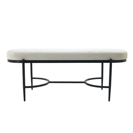 48" KINROSS CREAM VELVET BENCH