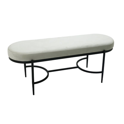 48" KINROSS CREAM VELVET BENCH