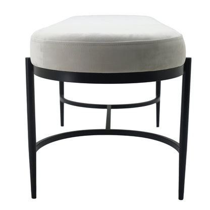48" KINROSS CREAM VELVET BENCH