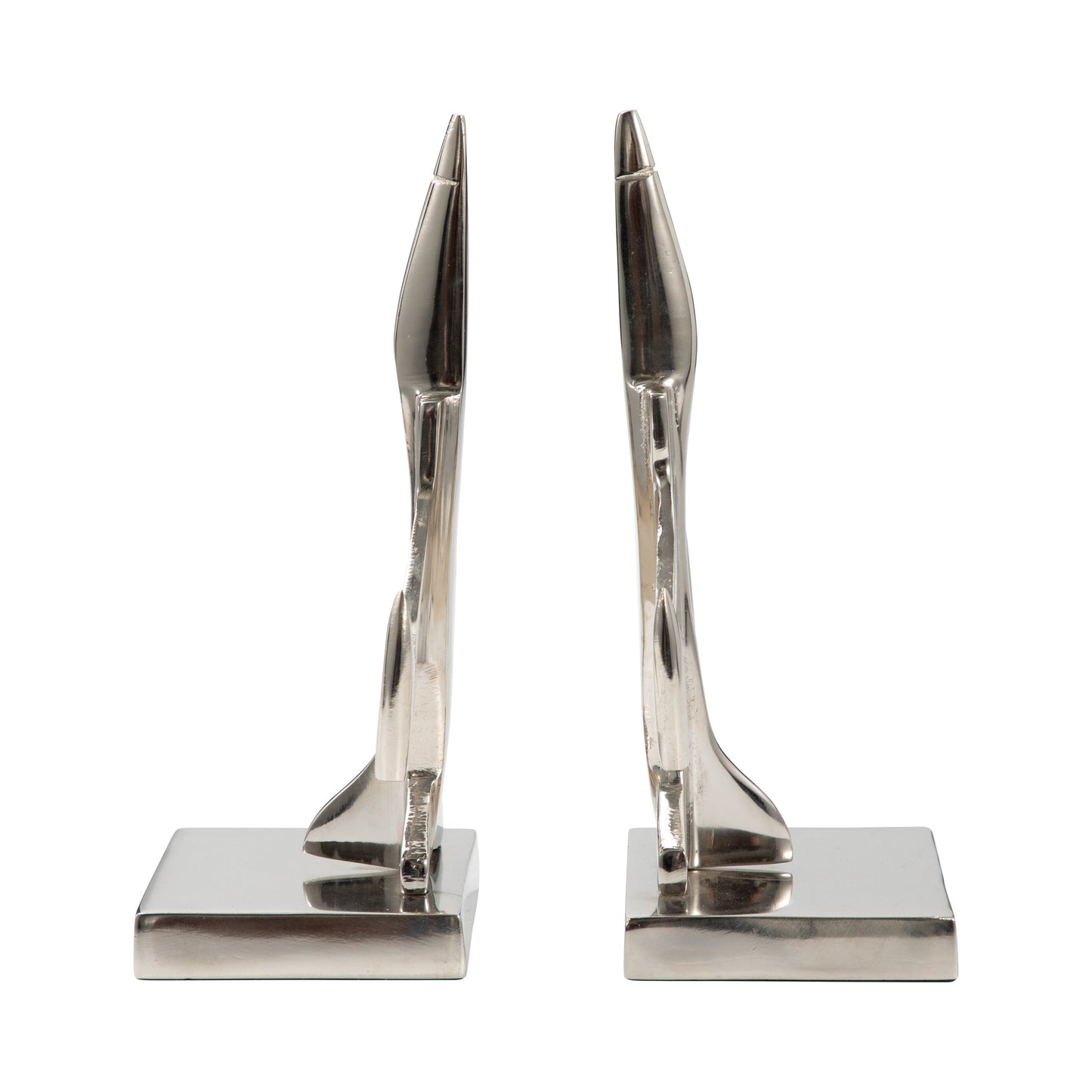 S/2 9" Orleans Silver Plane Bookends