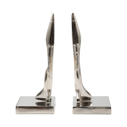 S/2 9" Orleans Silver Plane Bookends