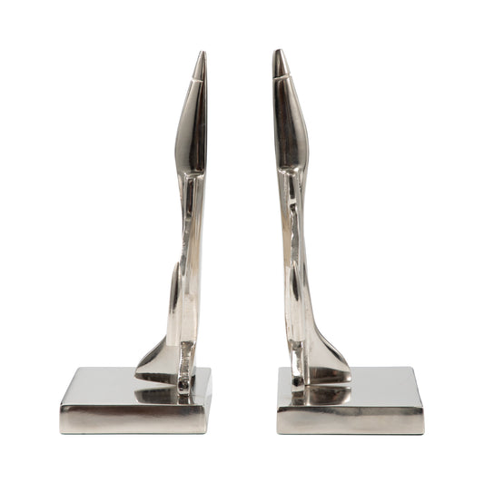 S/2 9" Orleans Silver Plane Bookends
