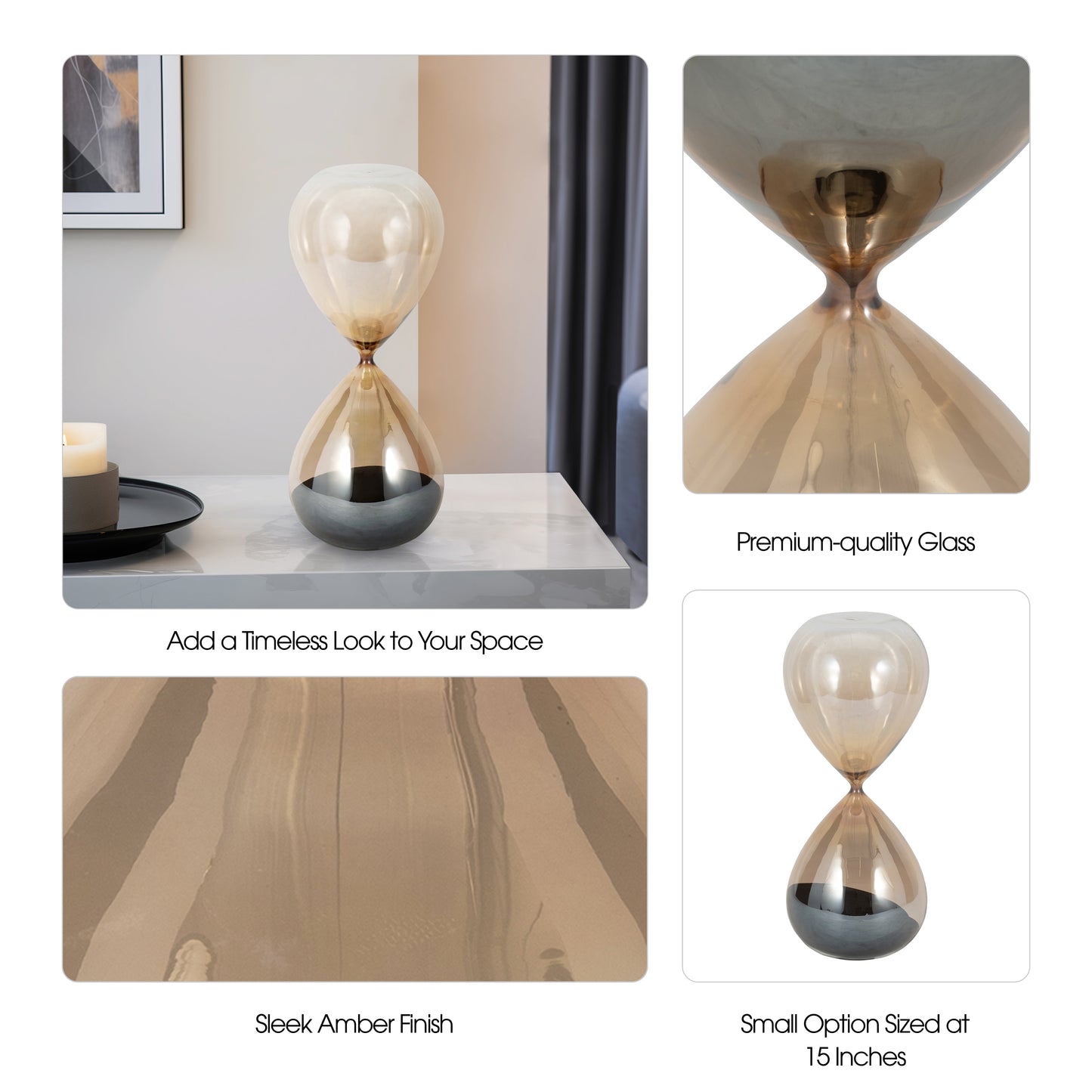 15" Ada Small Amber Hourglass