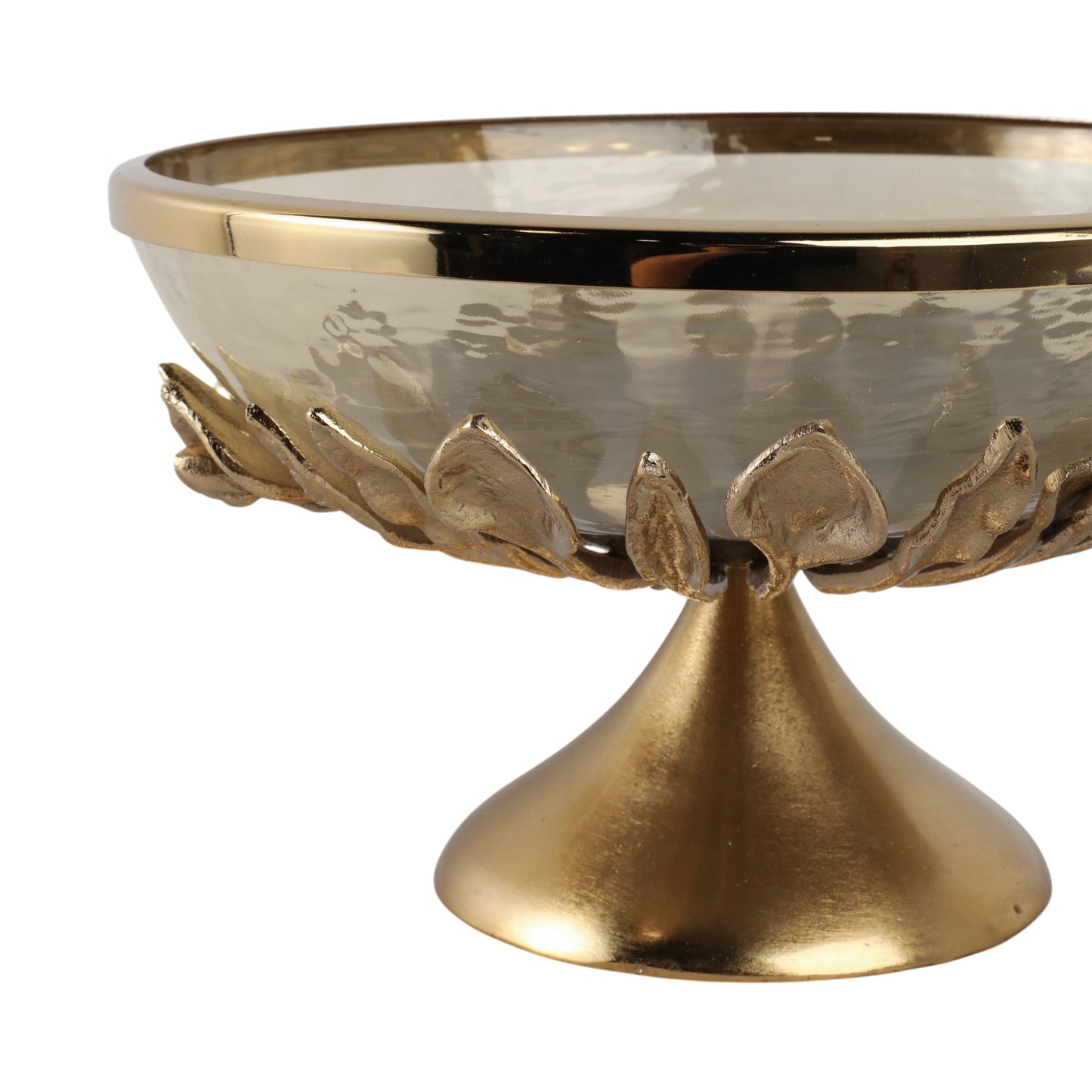 13" Eaves Glass And Metal Bowl