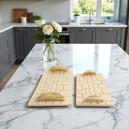 S/2 18/22" Gomez Gold Resin Trays