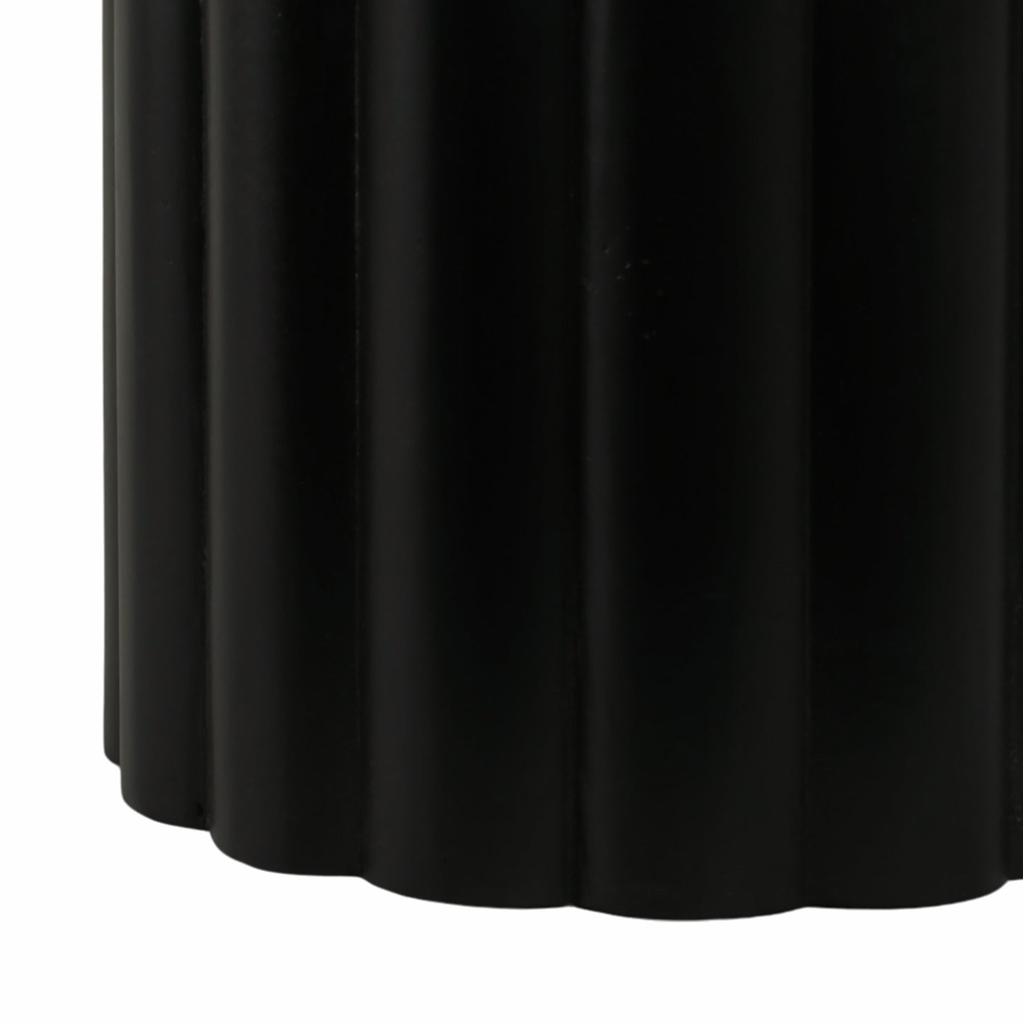 20" Large Ribbed Accent Table Marble Top, Blk/grn