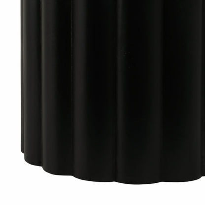 20" Large Ribbed Accent Table Marble Top, Blk/grn