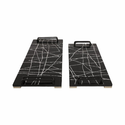 S/2 18/22" Pratt Black Resin Trays