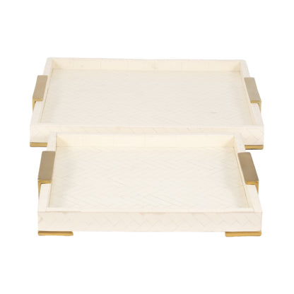 S/2 16/20" Carley Resin Trays, Natural