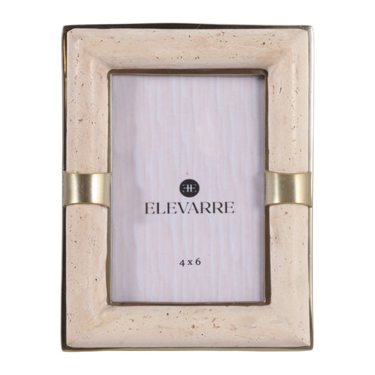 4X6 COLLASSA TRAVERTINE PHOTO FRAME, TAN
