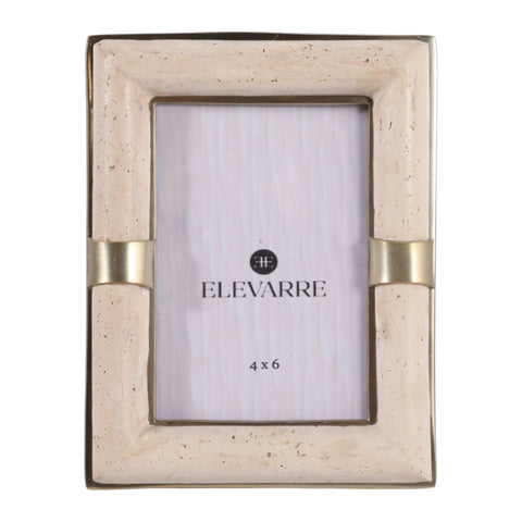4X6 COLLASSA TRAVERTINE PHOTO FRAME, TAN