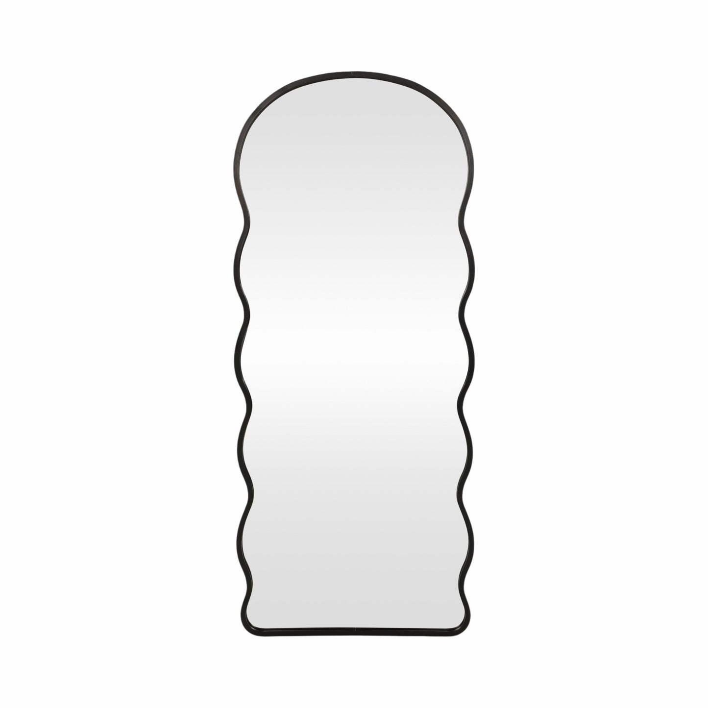 23x55" Curvy Edged Leaner Mirror, Black