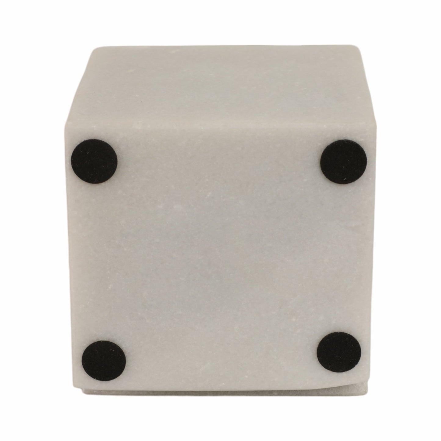 4" Cut Marble Cube, White