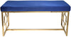 Bench W/ Velveteen Seat, Gold / Navy Kd