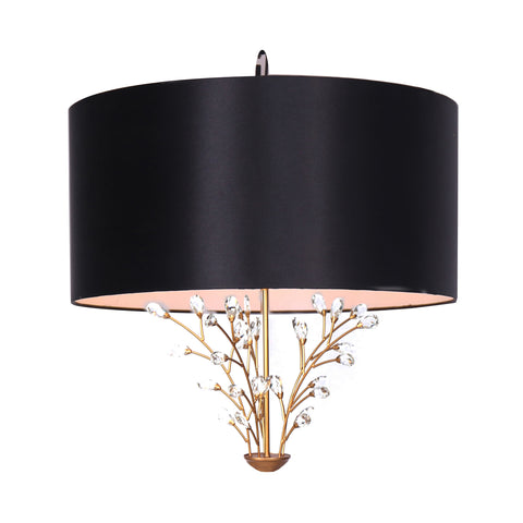 CRYSTAL FLOWER CHANDELIER, GOLD