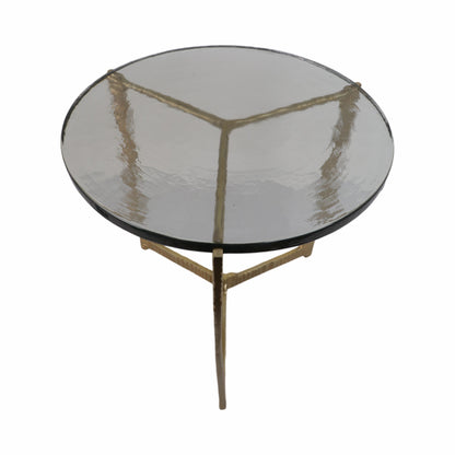 18" Bennington Wide  Recycled Glass Accent Table