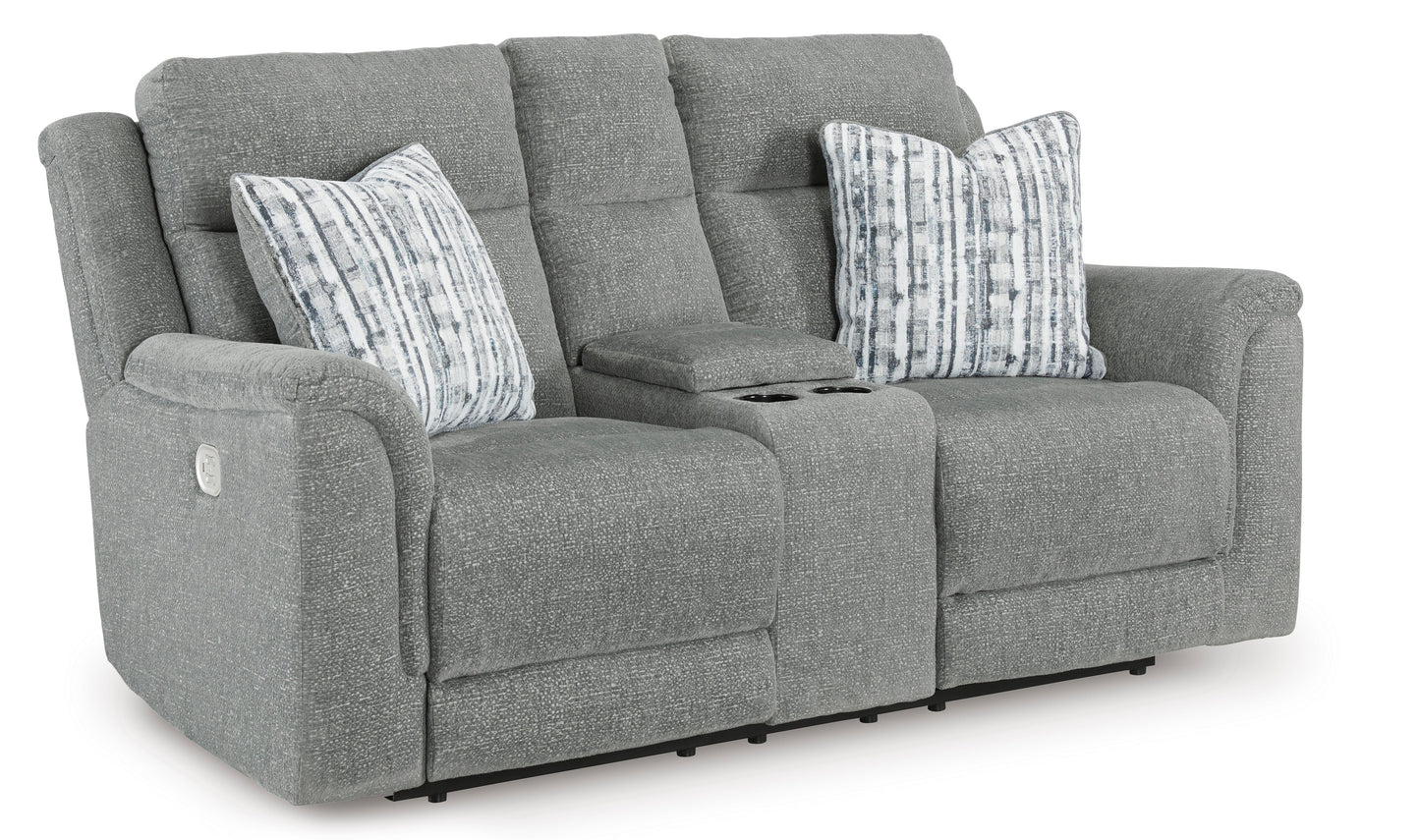 Ashley Homestore | Overflow Power Reclining Loveseat with Console