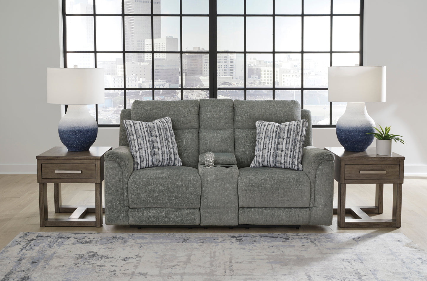 Ashley Homestore | Overflow Power Reclining Loveseat with Console