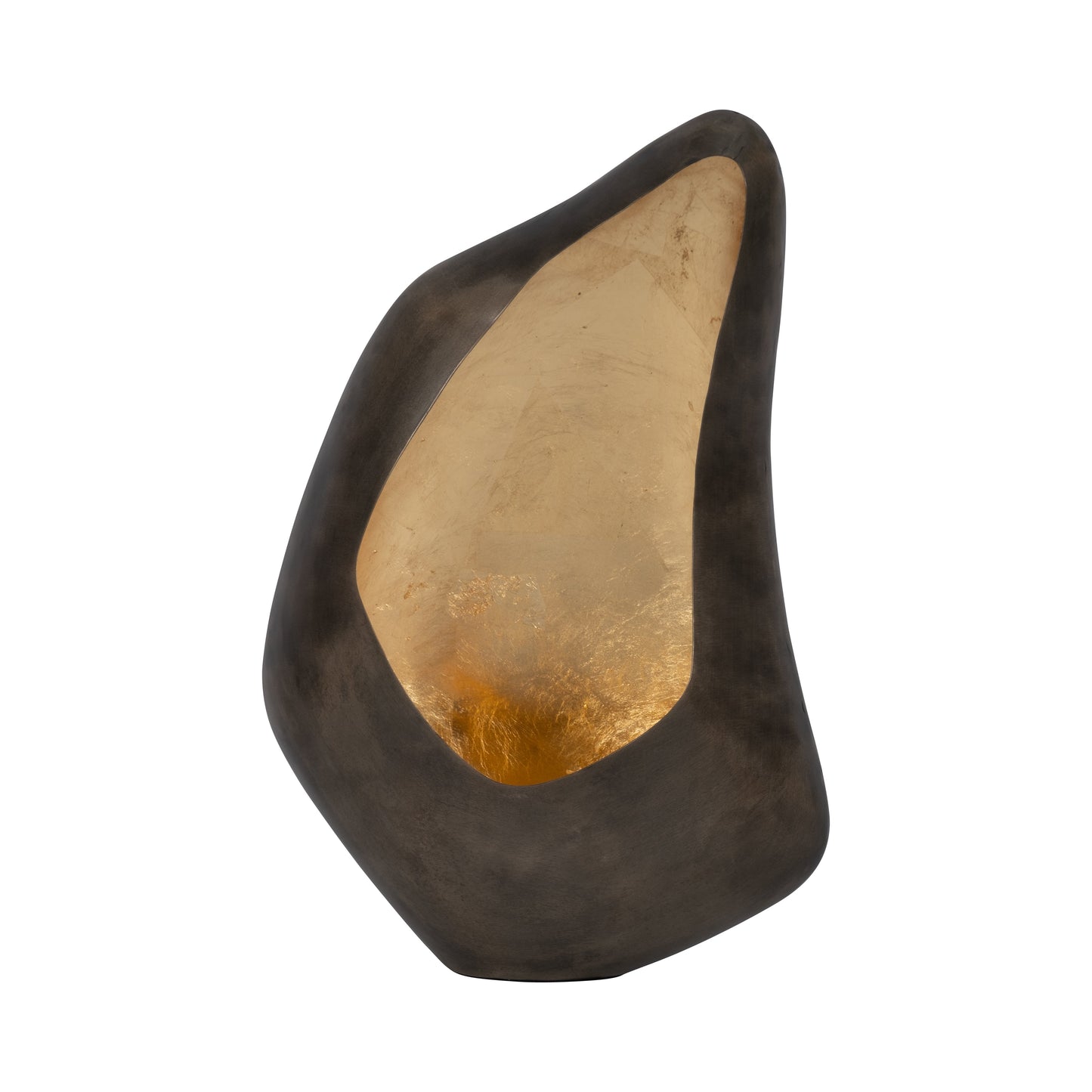 METAL, 16" LEAF FLOOR VOTIVE HOLDER, GOLD