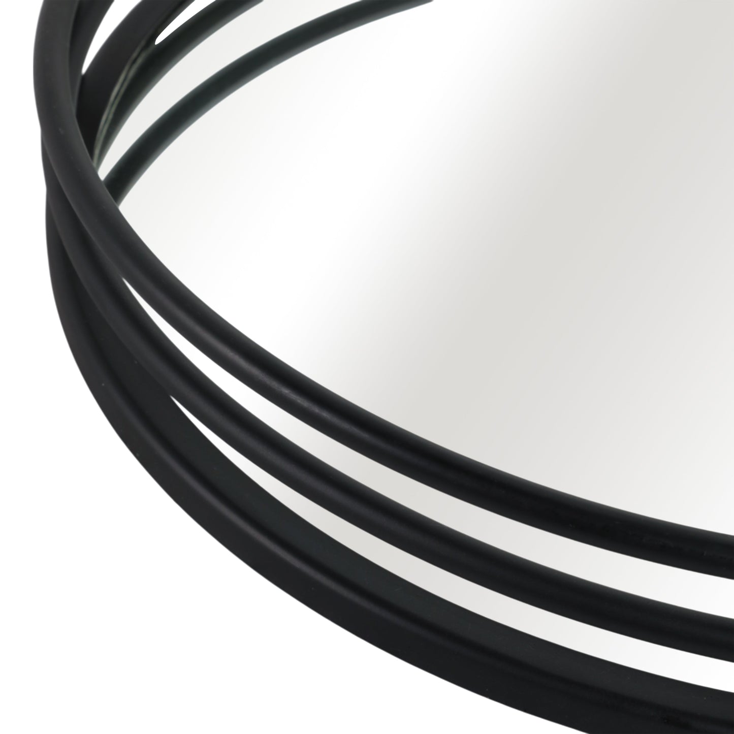 METAL, S/3 14/16/18" ROUND MIRRORED TRAYS, BLACK