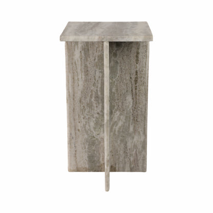 22" ROMMI SMALL MARBLE TABLE, WHITE