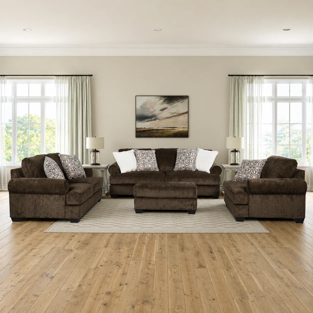 Monaghan Brown Sofa Set