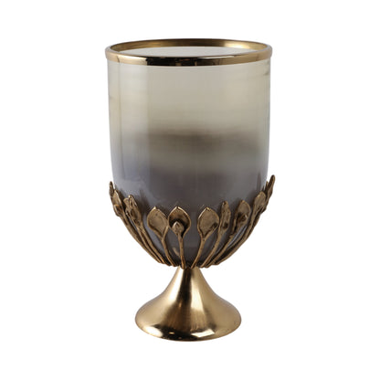 19" Eaves Large Glass And Metal Hurricane