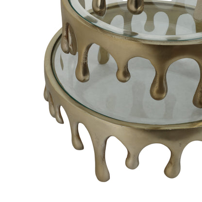 S/3 9/12/14" Nevis Glass And Aluminum Risers