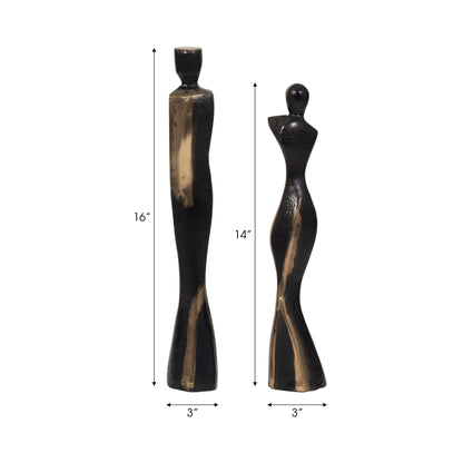 S/2 14/16" Torren Couple Statuary, Bronze