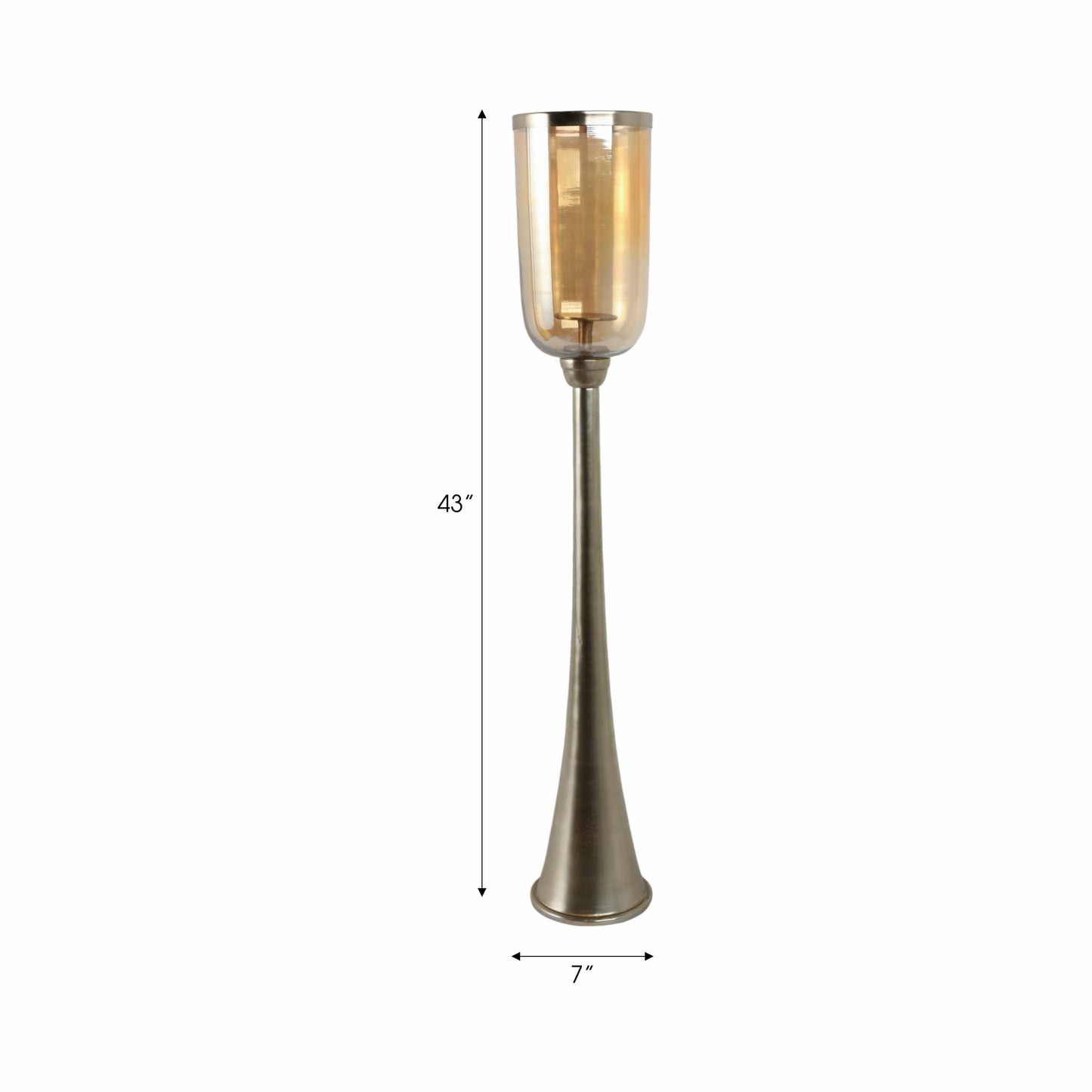 43" Illum Large Gold Glass Candle Hurricane