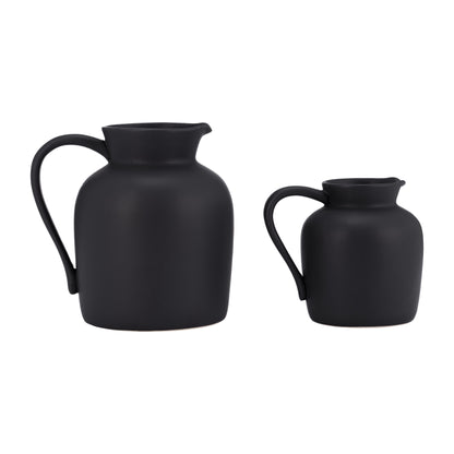 Cer, 5" Pitcher Vase, Black