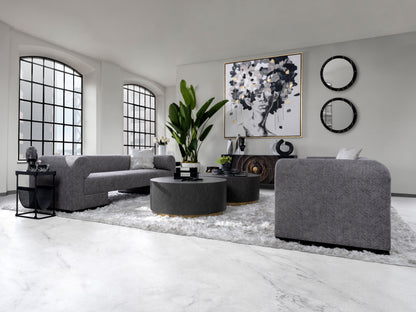 METAL, S/3 14/16/18" ROUND MIRRORED TRAYS, BLACK