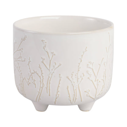 6" BLOOMING BRANCHES PLANTER, IVORY